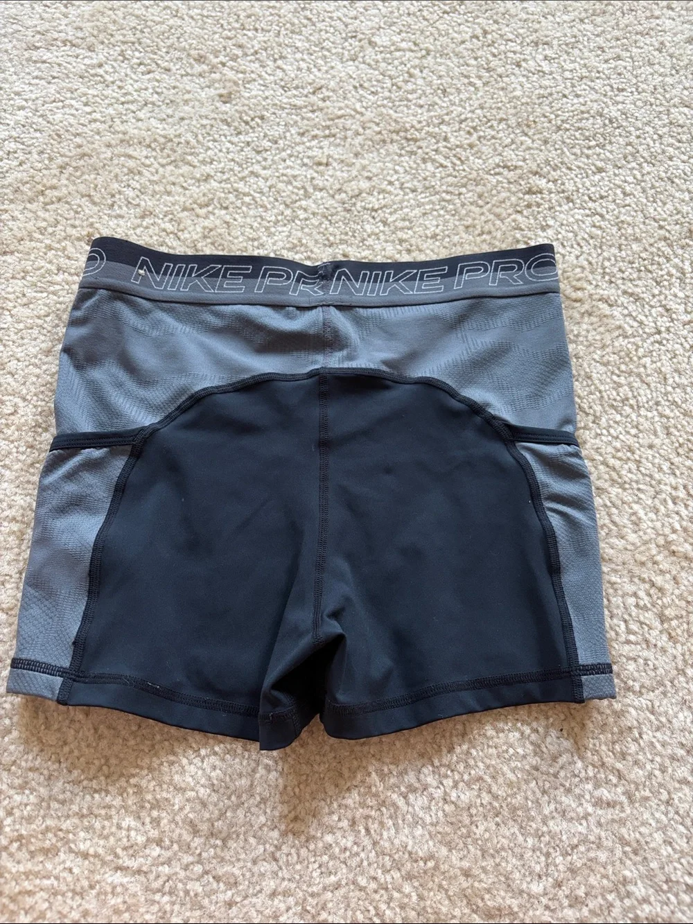 Nike Pro Black and Gray Athletic Compression Shorts